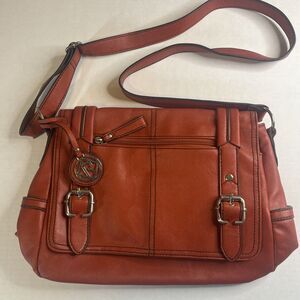 Relic Bag Women’s Crossbody Burnt Orange Faux Leather Buckle Adjustable Purse